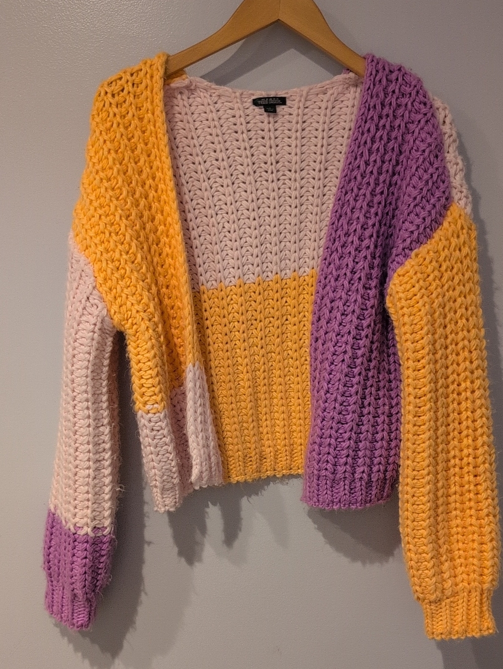 Wild Fable Chunky Knit Colorblock Cardigan Size Small